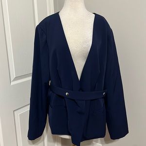 Eloquii blue long sleeve belted blazer / jacket, size 22